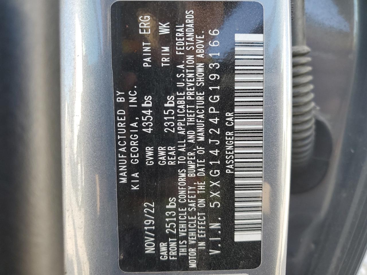 5XXG14J24PG193166 2023 Kia K5 Lxs