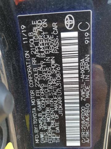 2020 Toyota Prius L VIN: JTDKARFU7L3108767 Lot: 55787774