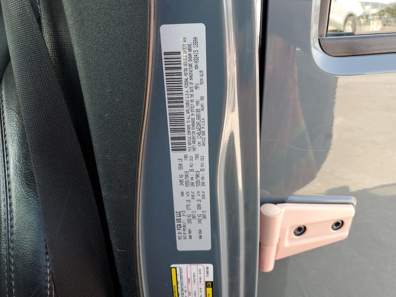 1C4BJWEG0FL668189 2015 Jeep Wrangler Unlimited Sahara