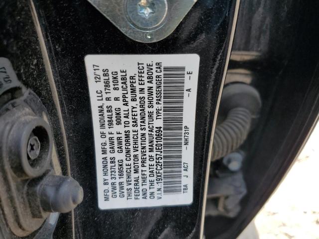 2018 Honda Civic Lx VIN: 19XFC2F57JE010694 Lot: 57009444