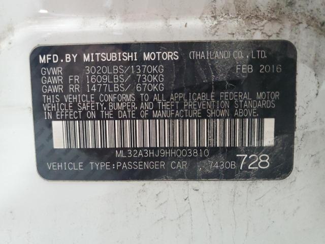 2017 Mitsubishi Mirage Es VIN: ML32A3HJ9HH003810 Lot: 55162554