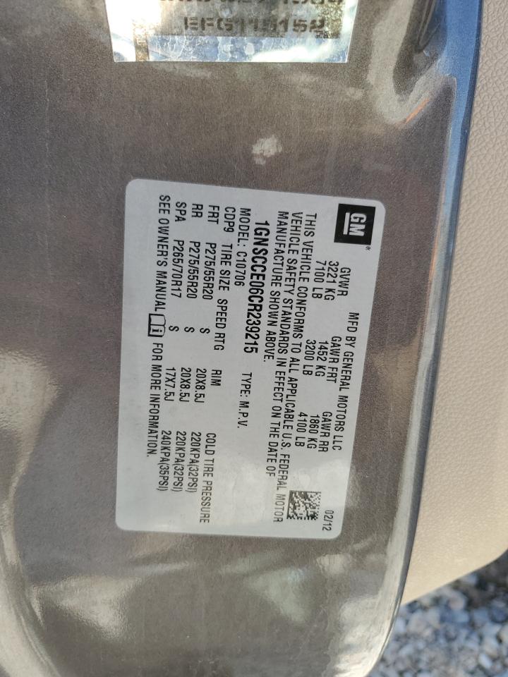 1GNSCCE06CR239215 2012 Chevrolet Tahoe C1500 Ltz