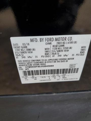 2018 FORD EXPLORER L - 1FM5K8F80JGB45880