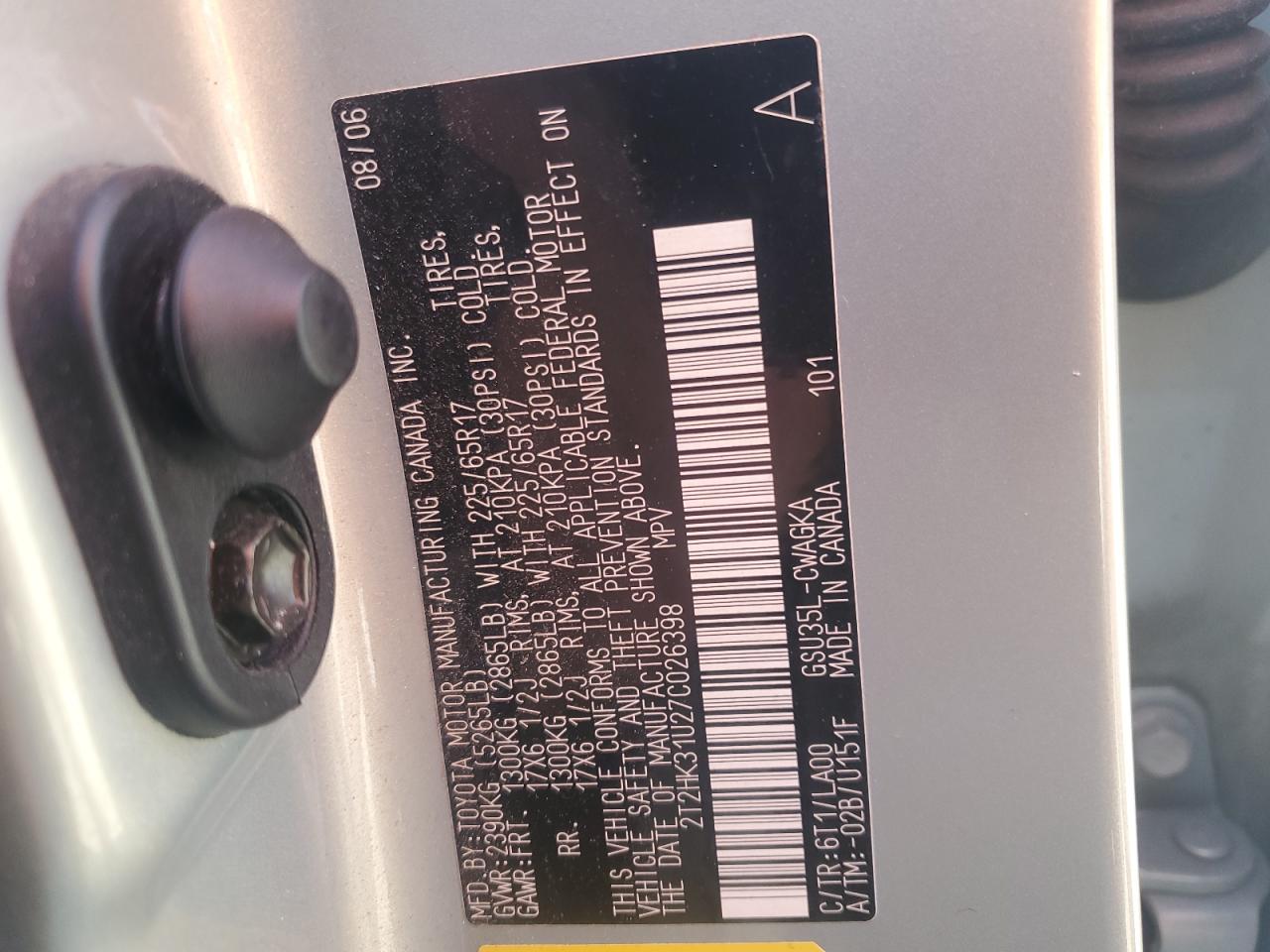 2T2HK31U27C026398 2007 Lexus Rx 350