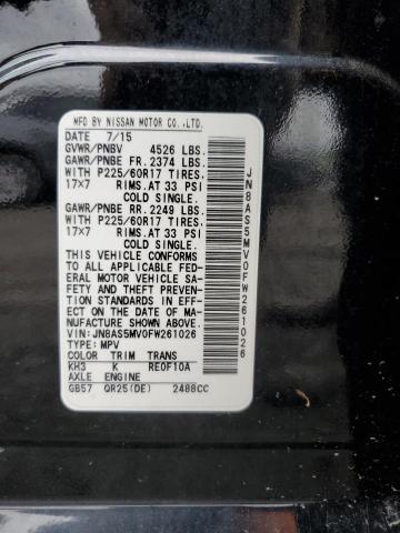 2015 Nissan Rogue Select S VIN: JN8AS5MV0FW261026 Lot: 54744314