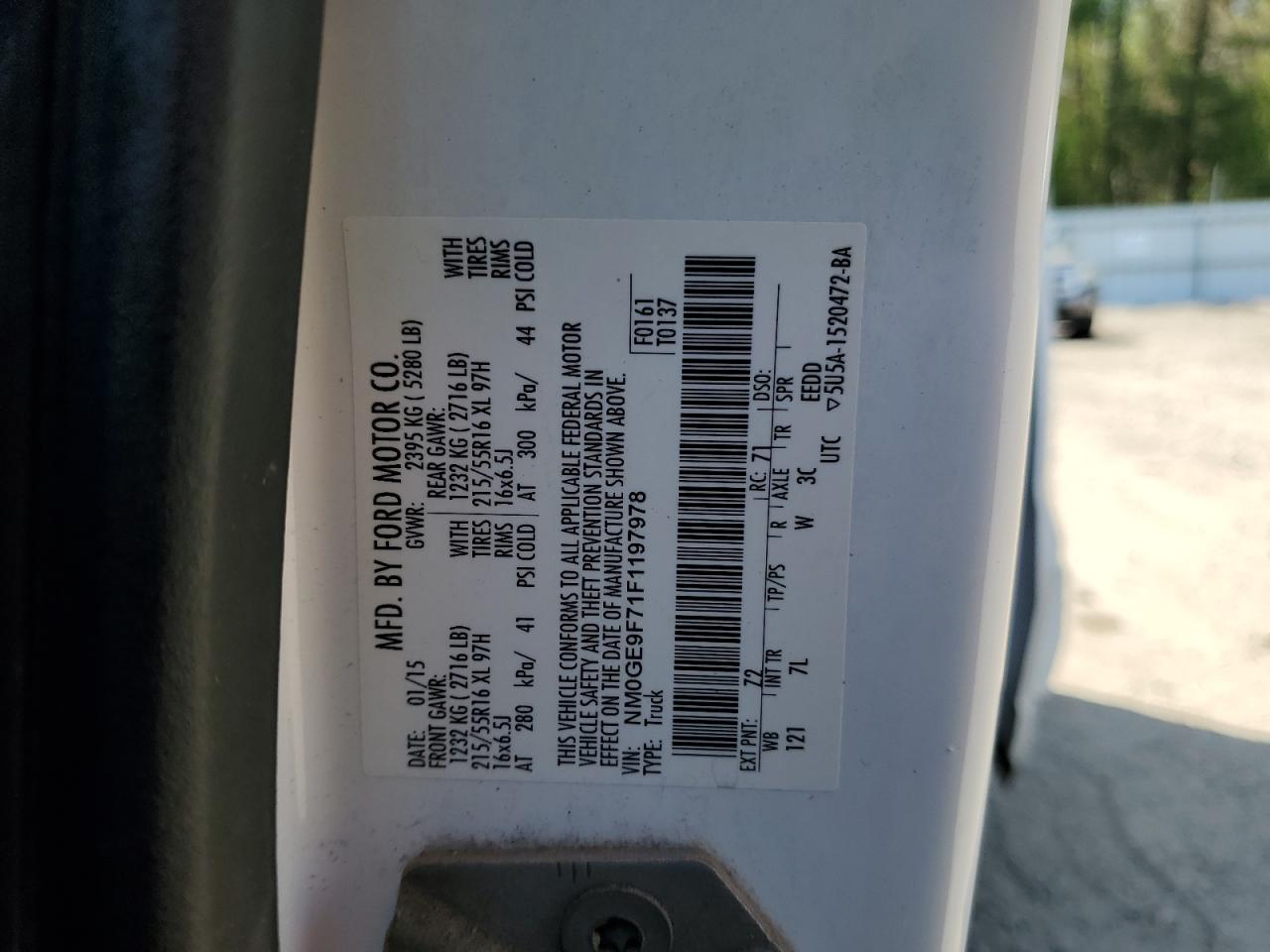 NM0GE9F71F1197978 2015 Ford Transit Connect Xlt