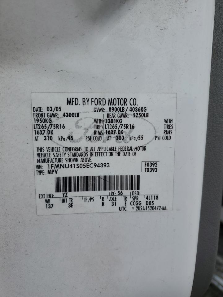 1FMNU41S05EC94393 2005 Ford Excursion Xlt