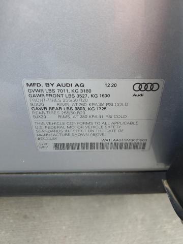 2021 Audi E-Tron Premium Plus VIN: WA1LAAGE5MB021903 Lot: 53649784