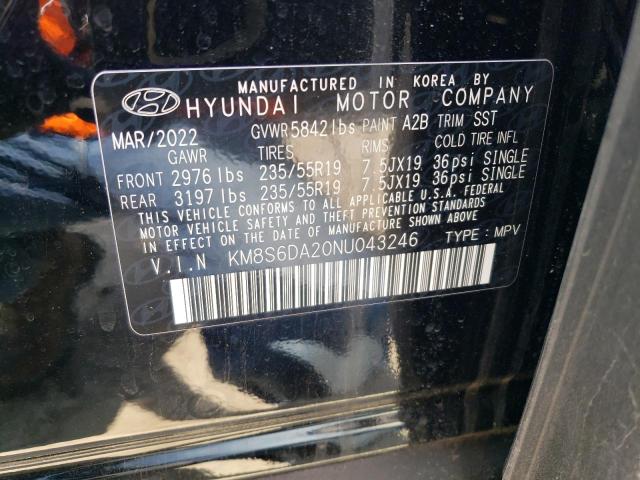 2022 Hyundai Santa Fe Sel VIN: KM8S6DA20NU043246 Lot: 55825114