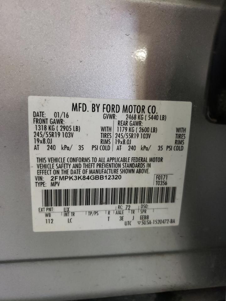 2FMPK3K84GBB12320 2016 Ford Edge Titanium