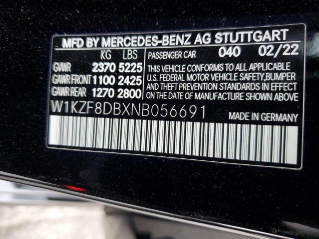 2022 Mercedes-Benz E 350 VIN: W1KZF8DBXNB056691 Lot: 54960484