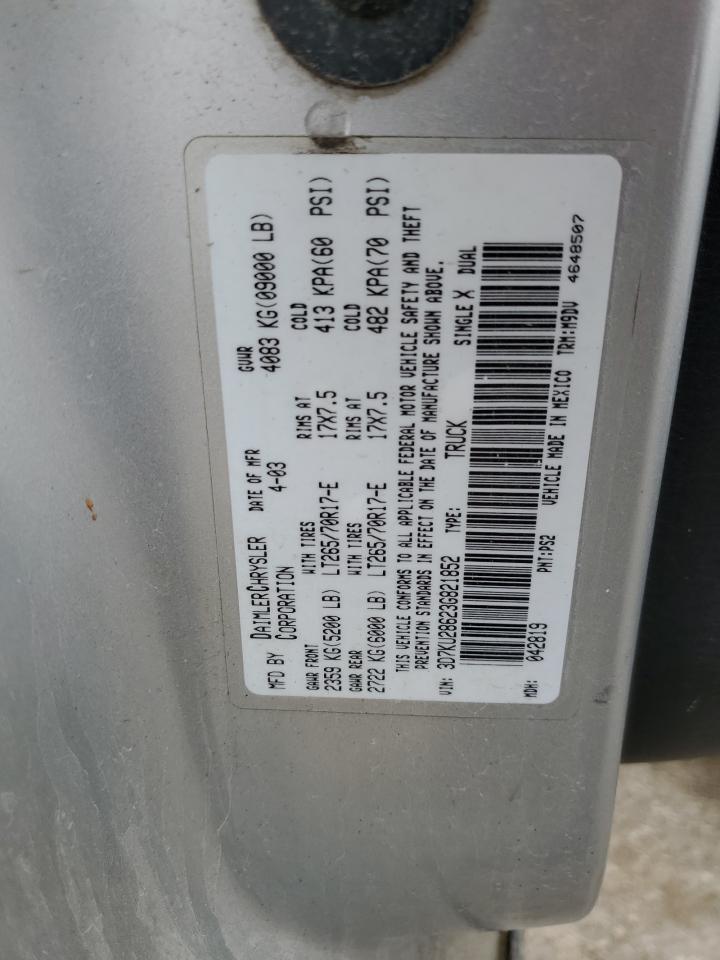 3D7KU28623G821852 2003 Dodge Ram 2500 St