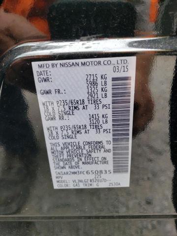 2015 Nissan Pathfinder S VIN: 5N1AR2MM3FC650835 Lot: 48230464