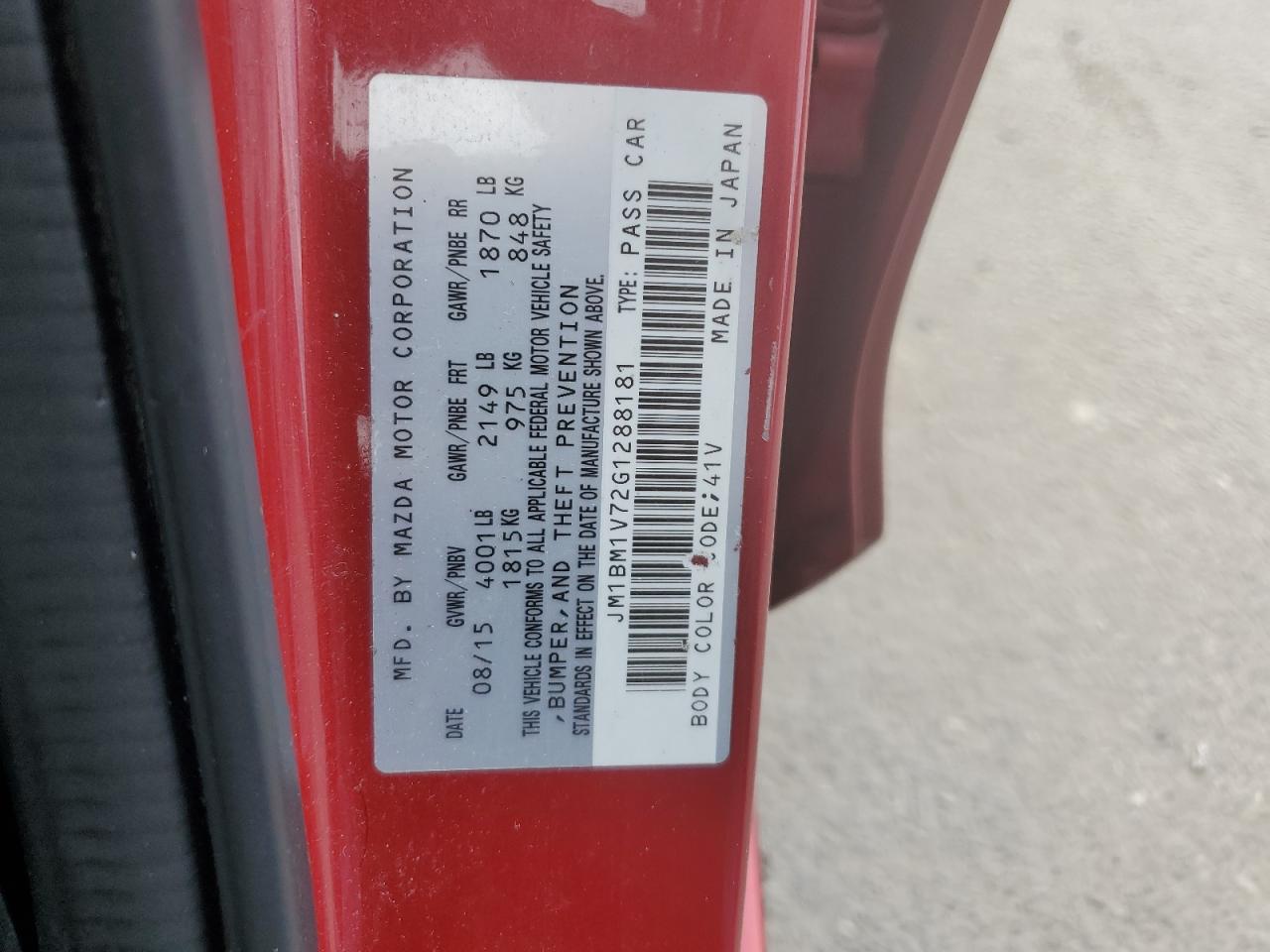 JM1BM1V72G1288181 2016 Mazda 3 Touring