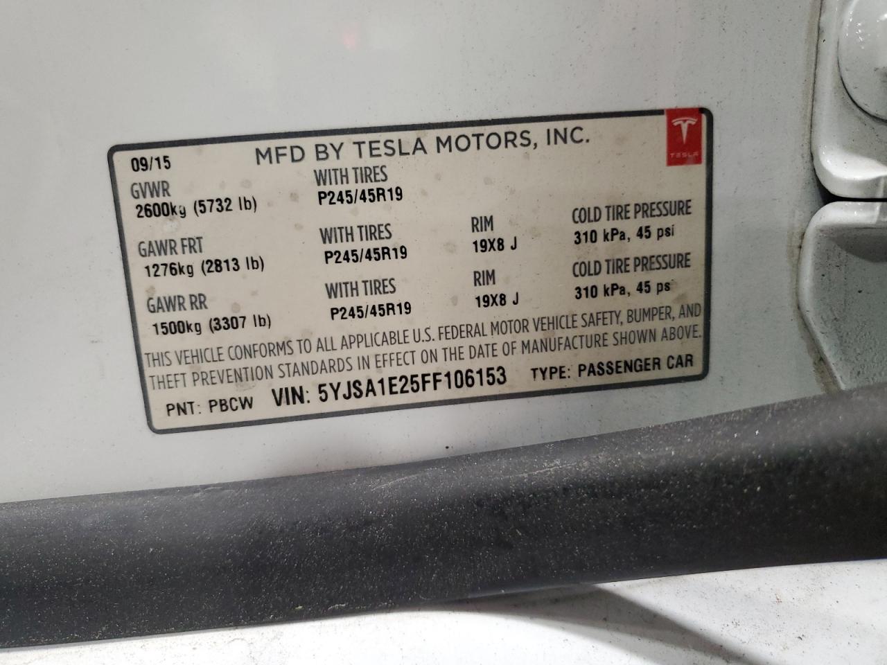 5YJSA1E25FF106153 2015 Tesla Model S