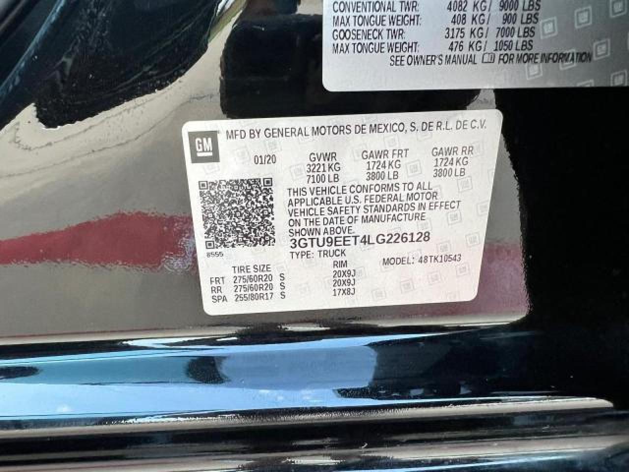 2020 GMC Sierra K1500 At4 vin: 3GTU9EET4LG226128