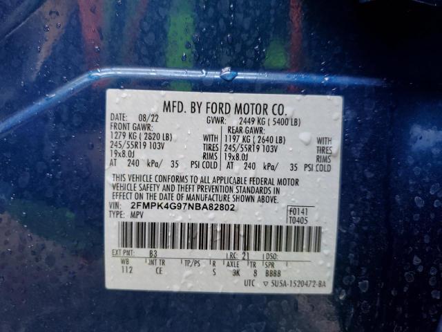 2022 FORD EDGE SE - 2FMPK4G97NBA82802