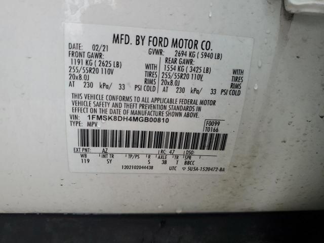 2021 FORD EXPLORER X - 1FMSK8DH4MGB00810