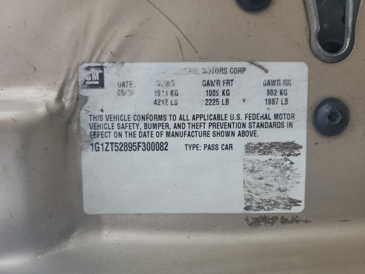 1G1ZT52895F300082 2005 Chevrolet Malibu Ls