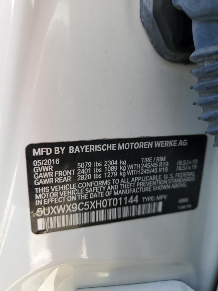 5UXWX9C5XH0T01144 2017 BMW X3 xDrive28I