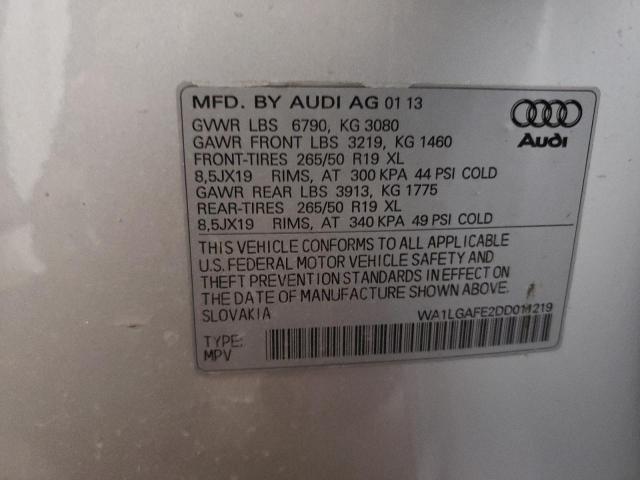 2013 Audi Q7 Premium Plus VIN: WA1LGAFE2DD011219 Lot: 54211594