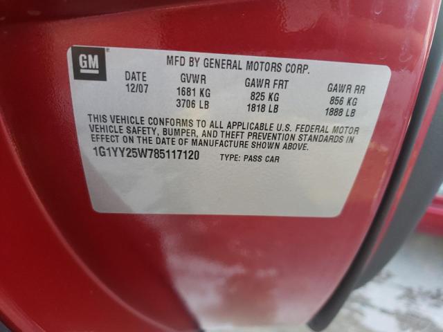 2008 Chevrolet Corvette VIN: 1G1YY25W785117120 Lot: 53471204