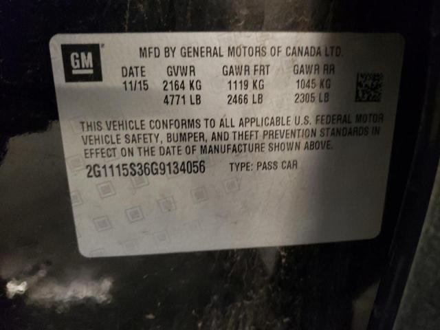 2016 Chevrolet Impala Lt VIN: 2G1115S36G9134056 Lot: 56386354