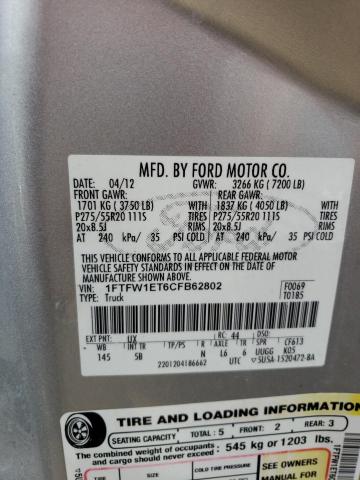 2012 Ford F150 Supercrew VIN: 1FTFW1ET6CFB62802 Lot: 54335394