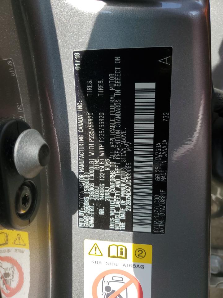 2T2BZMCA7JC139085 2018 Lexus Rx 350 Base