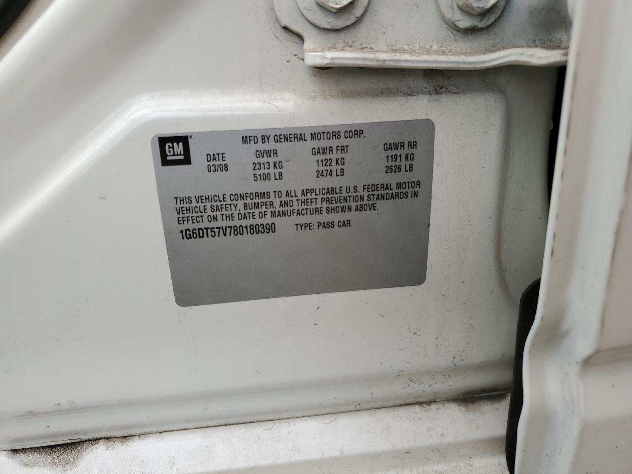 1G6DT57V780180390 2008 Cadillac Cts Hi Feature V6