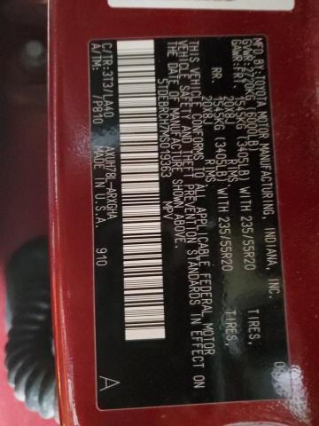 2021 Toyota Highlander Hybrid Platinum VIN: 5TDEBRCH7MS019363 Lot: 55260564