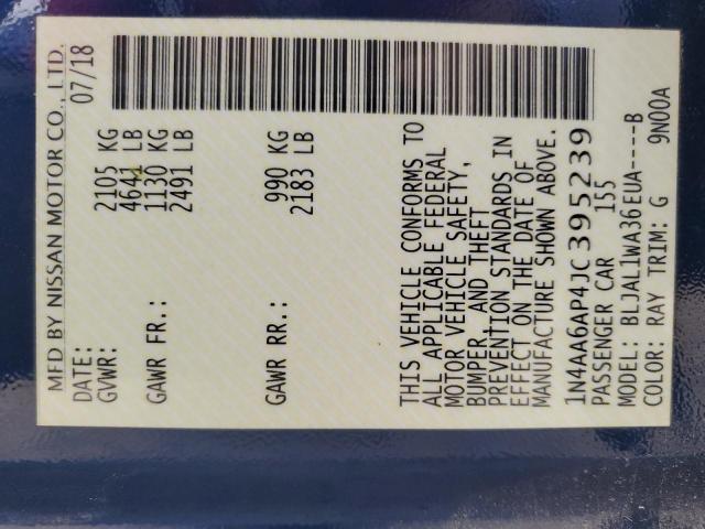 2018 Nissan Maxima 3.5S VIN: 1N4AA6AP4JC395239 Lot: 55894864