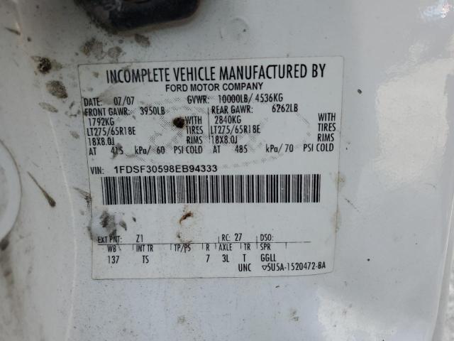 2008 Ford F350 Srw Super Duty VIN: 1FDSF30598EB94333 Lot: 54226304