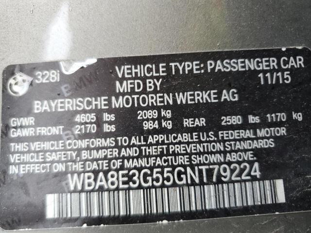 2016 BMW 328 Xi Sulev VIN: WBA8E3G55GNT79224 Lot: 53014794