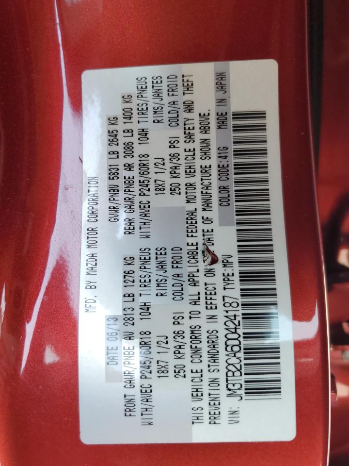 JM3TB2CA6D0424187 2013 Mazda Cx-9 Touring