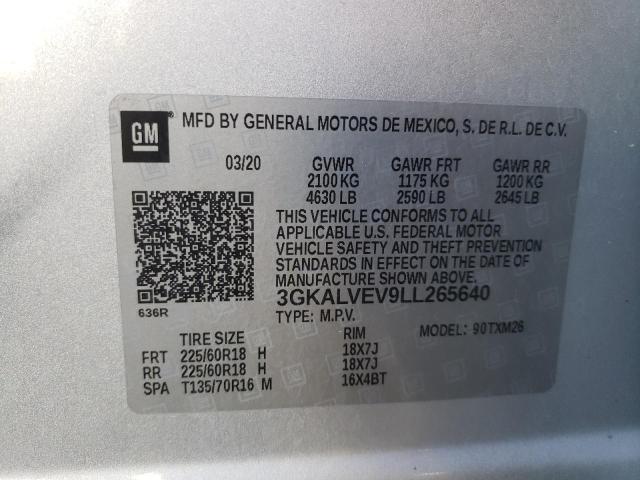 2020 GMC Terrain Slt VIN: 3GKALVEV9LL265640 Lot: 54760314