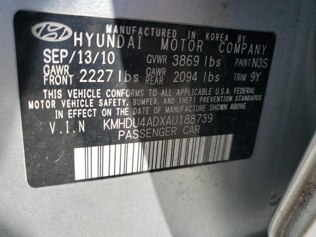 2010 Hyundai Elantra Blue VIN: KMHDU4ADXAU188739 Lot: 53775884