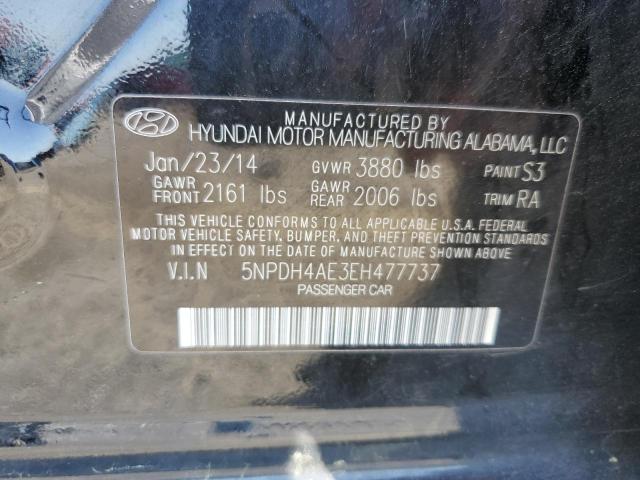 2014 Hyundai Elantra Se VIN: 5NPDH4AE3EH477737 Lot: 55094784