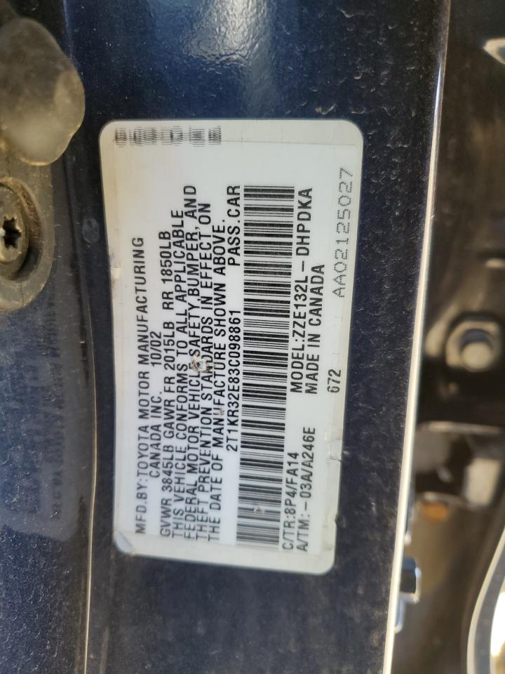 2T1KR32E83C098861 2003 Toyota Corolla Matrix Xr