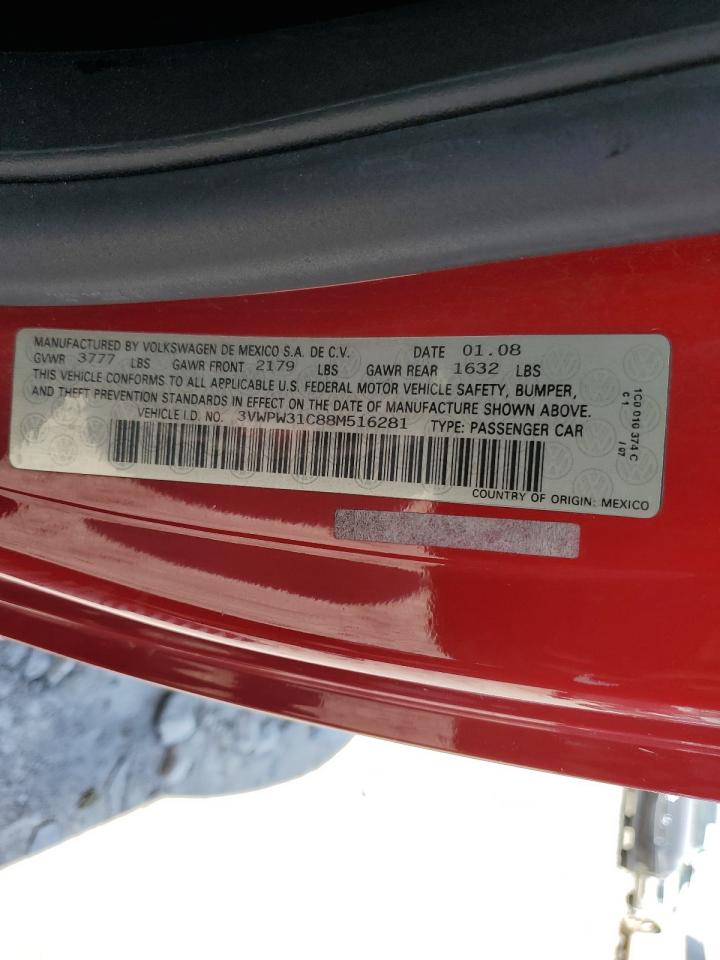 3VWPW31C88M516281 2008 Volkswagen New Beetle S