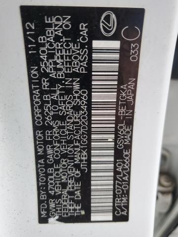 2013 Lexus Es 350 VIN: JTHBK1GG7D2034960 Lot: 54496294