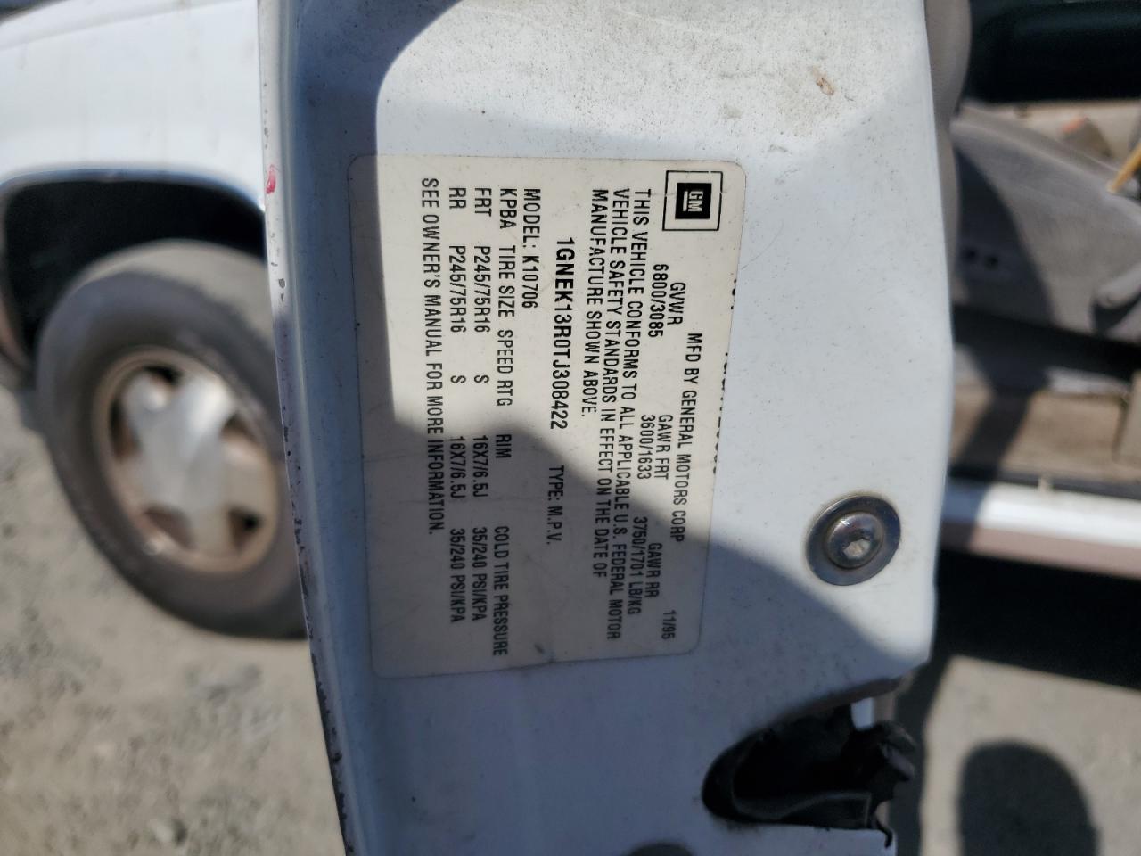 1GNEK13R0TJ308422 1996 Chevrolet Tahoe K1500