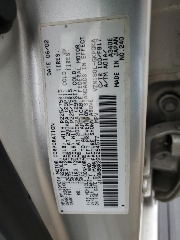 JT3GN86R220254577 2002 Toyota 4Runner Sr5