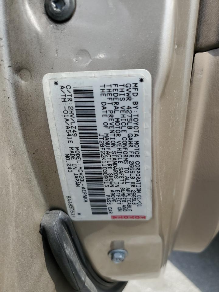 JT2BF22K110309715 2001 Toyota Camry Ce