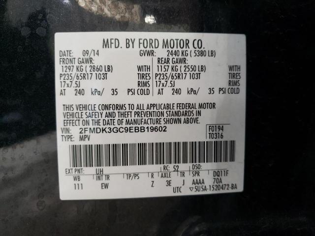 2014 Ford Edge Se VIN: 2FMDK3GC9EBB19602 Lot: 56830284