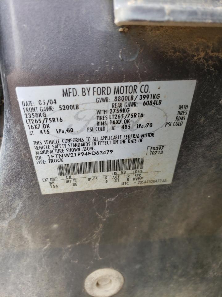 1FTNW21P94ED63479 2004 Ford F250 Super Duty