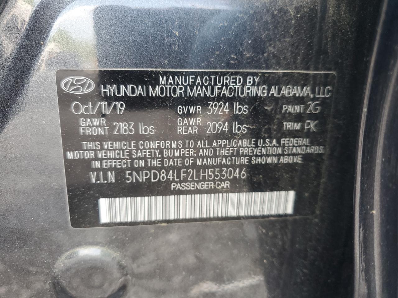 5NPD84LF2LH553046 2020 Hyundai Elantra Sel