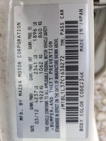 2012 Mazda Speed 3 VIN: JM1BL1L37C1638272 Lot: 56218044