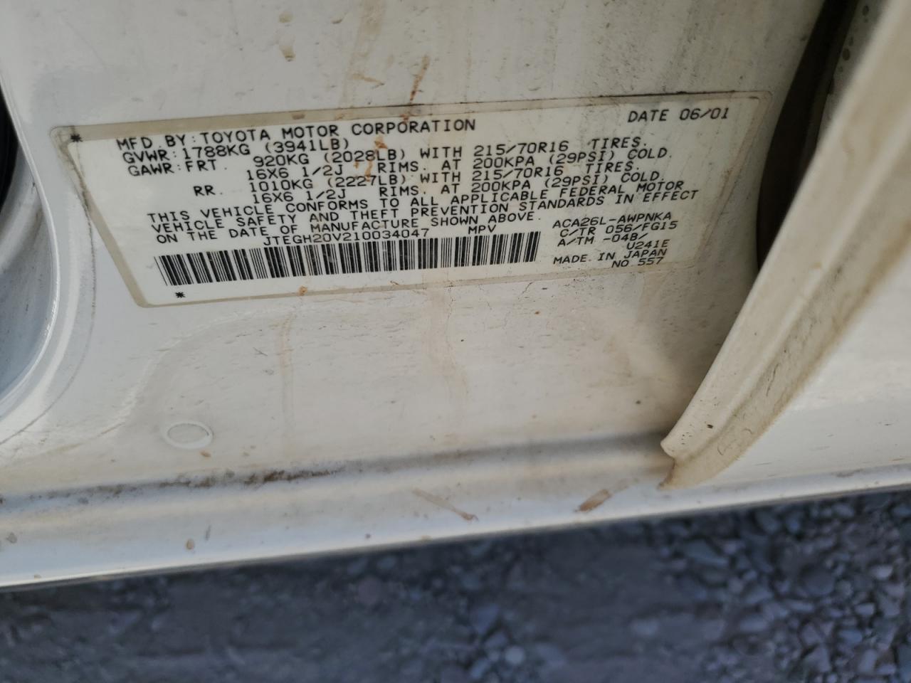 JTEGH20V210034047 2001 Toyota Rav4