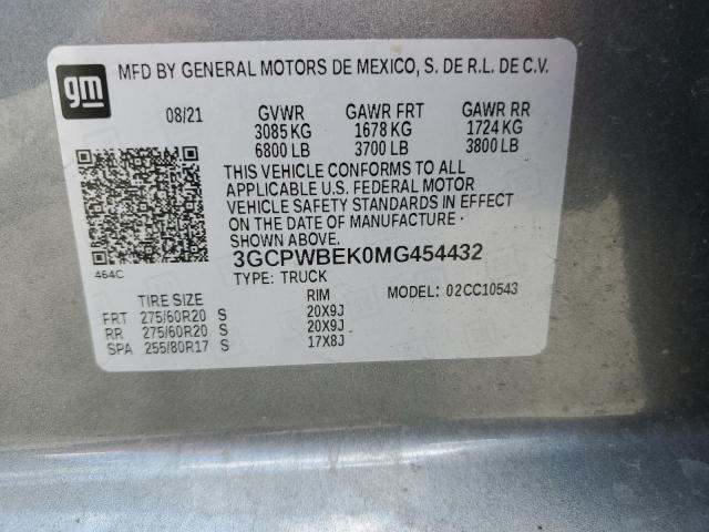 3GCPWBEK0MG454432 Chevrolet All Models SILVERADO 12